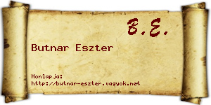 Butnar Eszter névjegykártya